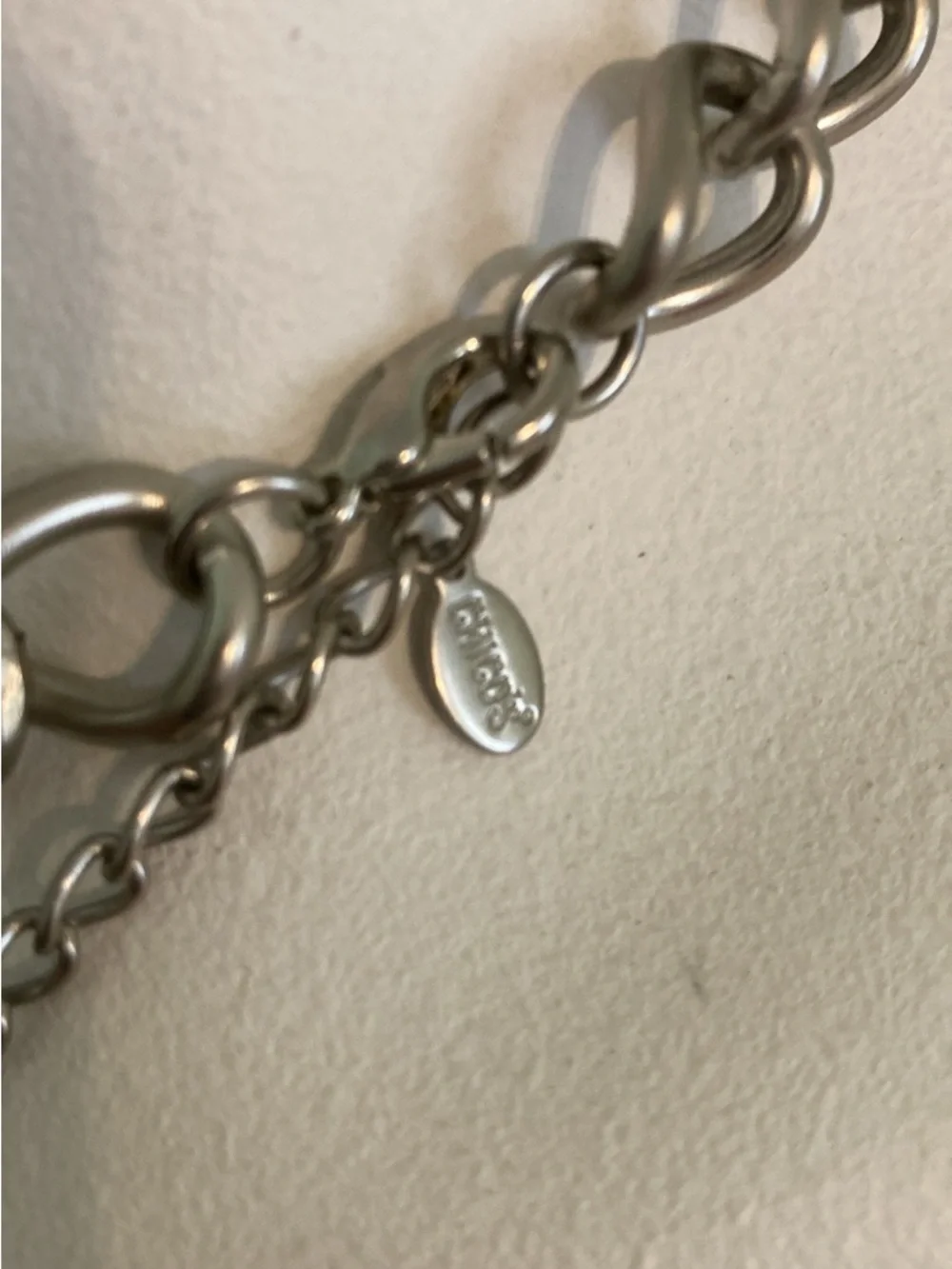 Chico's chunky tortoiseshell necklace with silvertone links